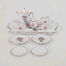 Mini Fairy Dollhouse Tea Set 10 Piece Vintage