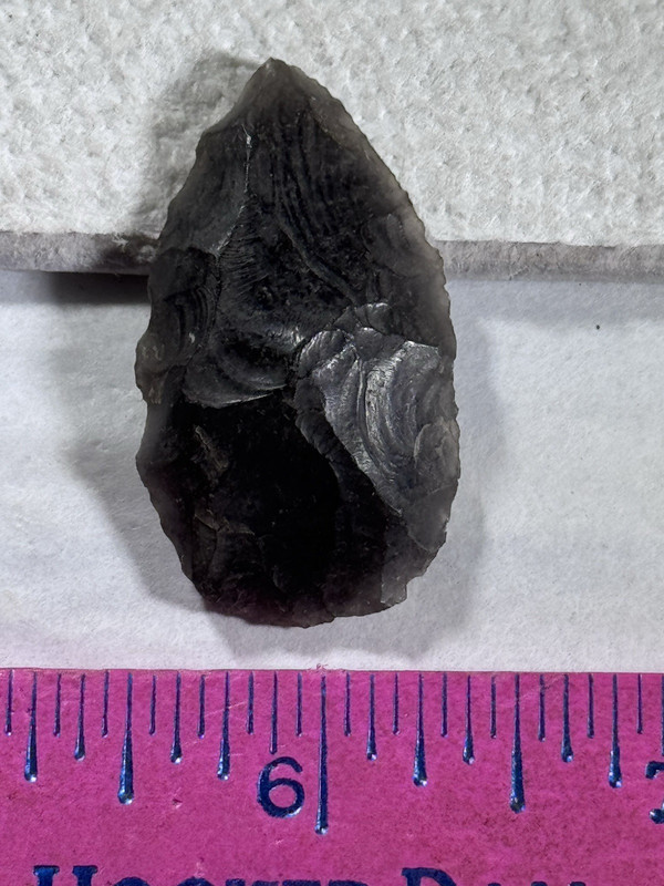 1 & 1/2" OBSIDIAN COTTONWOOD OVOID ARROWHEAD AUTHENTIC ARTIFACT OREGON *132