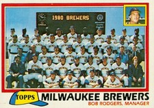 1981 Topps Milwaukee Brewers Team Checklist Bob Rodgers 668 VG