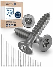 400-piece Stainless Steel 6x55mm Wood Screws - Rust Resistant With Torx Drive 400-piece Stainless Steel 6x55mm Wood Screws - Rust Resistant With Torx Drive