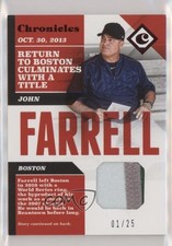 2017 Panini Chronicles Swatches Red 1/25 John Farrell #CS-JF qf6