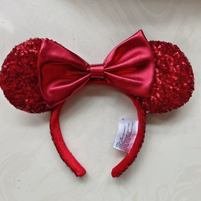 Redd Pirate Red Sequin Bow Mickey Minnie Ears Disney.Parks Headband US POST
