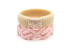 Rinfit Silicone Ring with Metal and Stones & Space Collection sz 8