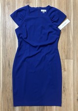 NWT Calvin Klein ULTRAMARINE Blue Softly Gathered Cap Sleeve Sheath Size 10
