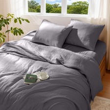 100 Pure Linen Duvet Cover Set Queen Size 3 Pcs Natural Linen Bedding Zipper