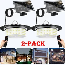 2Pack Solar Pendant Hanging Light Motion Sensor Out/Indoor Garden Yard Shed Lamp
