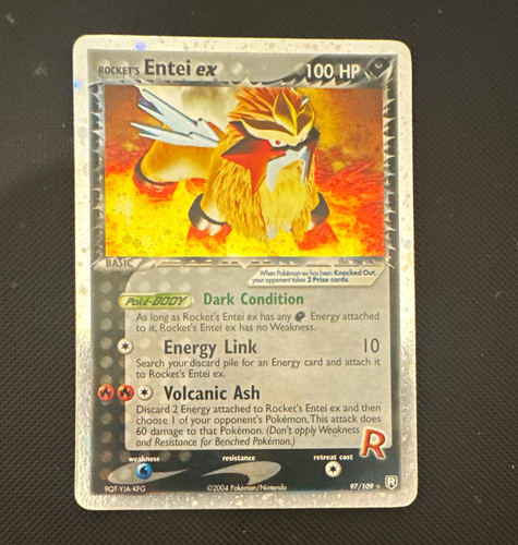 2004 Pokemon EX Team Rocket Returns Rocket's Entei ex 97/109 Holo Rare EX
