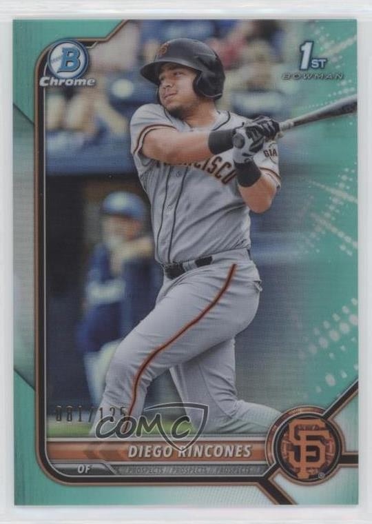 2022 Bowman Chrome Prospects Aqua Refractor /125 Diego Rincones #BCP-65