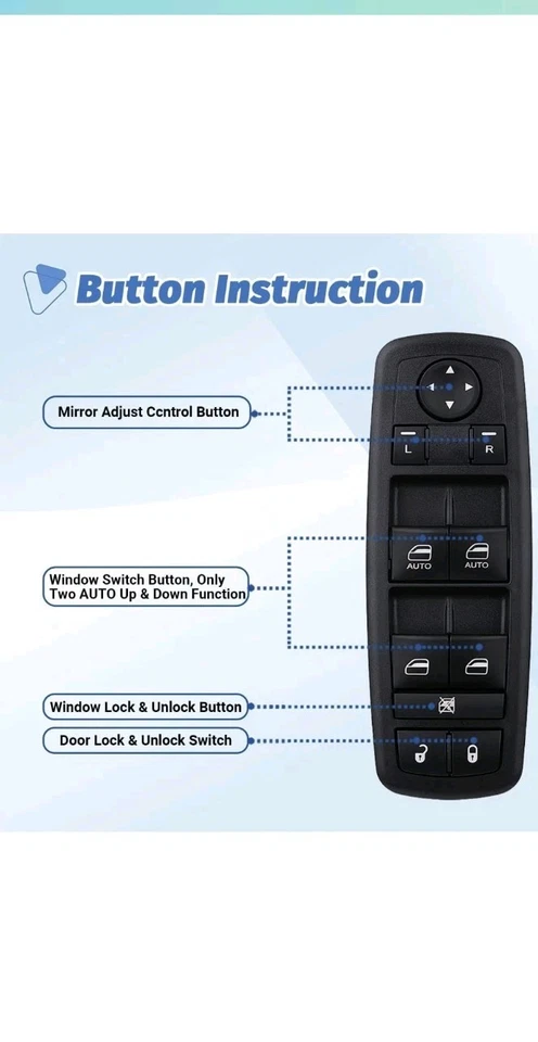 Interruptor maestro de ventana eléctrica para Dodge Ram 1500 2500 2009 2010 2011 2012... Foto 3 de 4
