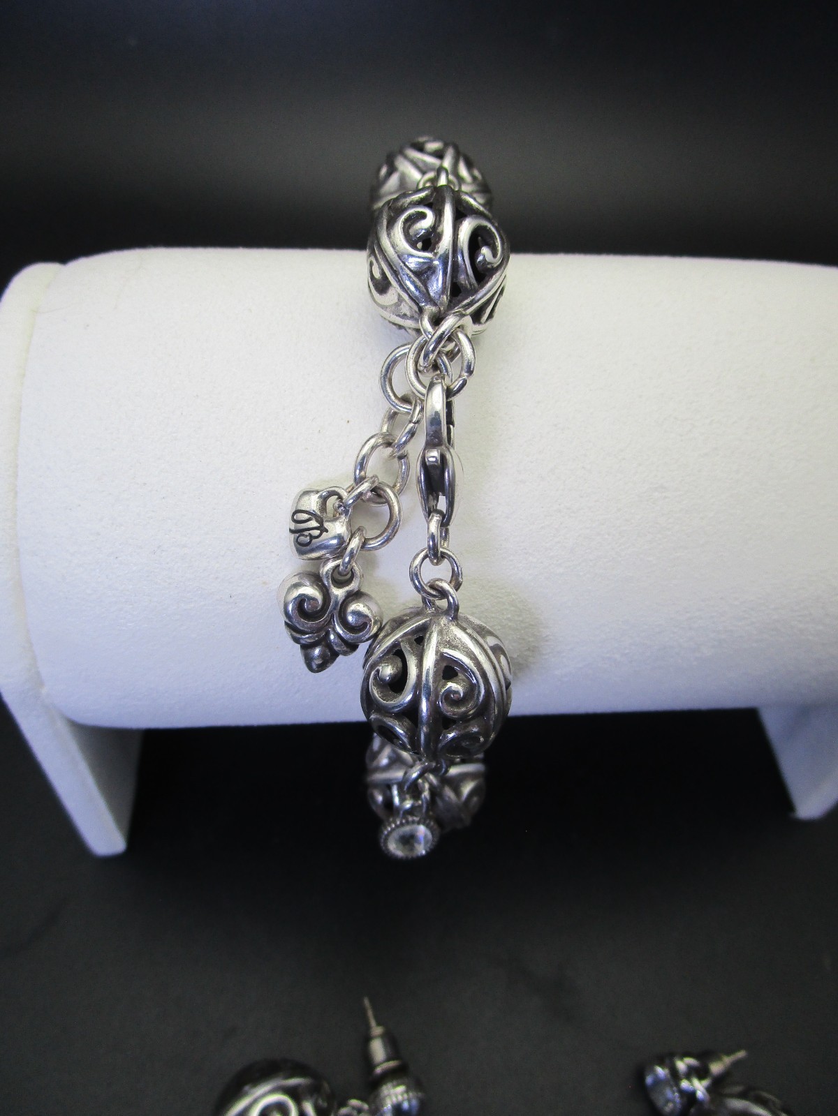 Brighton Scrollwork Silver Dangling Balls & Cryst… - image 4