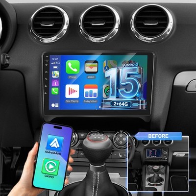 Android 15 Apple Carplay For Audi TT MK2 2008-2014 Car Radio GPS Navi Stereo SWC