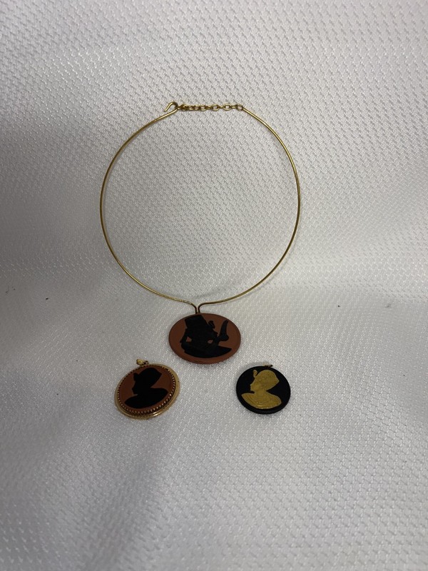 Wedgwood Eqyptian Motiff Necklace Set (3 Pendants/1 Wire choker)