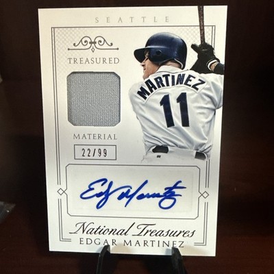 2015 Panini National Treasures Treasured Material auto Edgar Martinez /99 