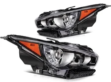 Pair Headlights Assembly For Infiniti Q50 2014-2022 Black Housing w/LED DRL