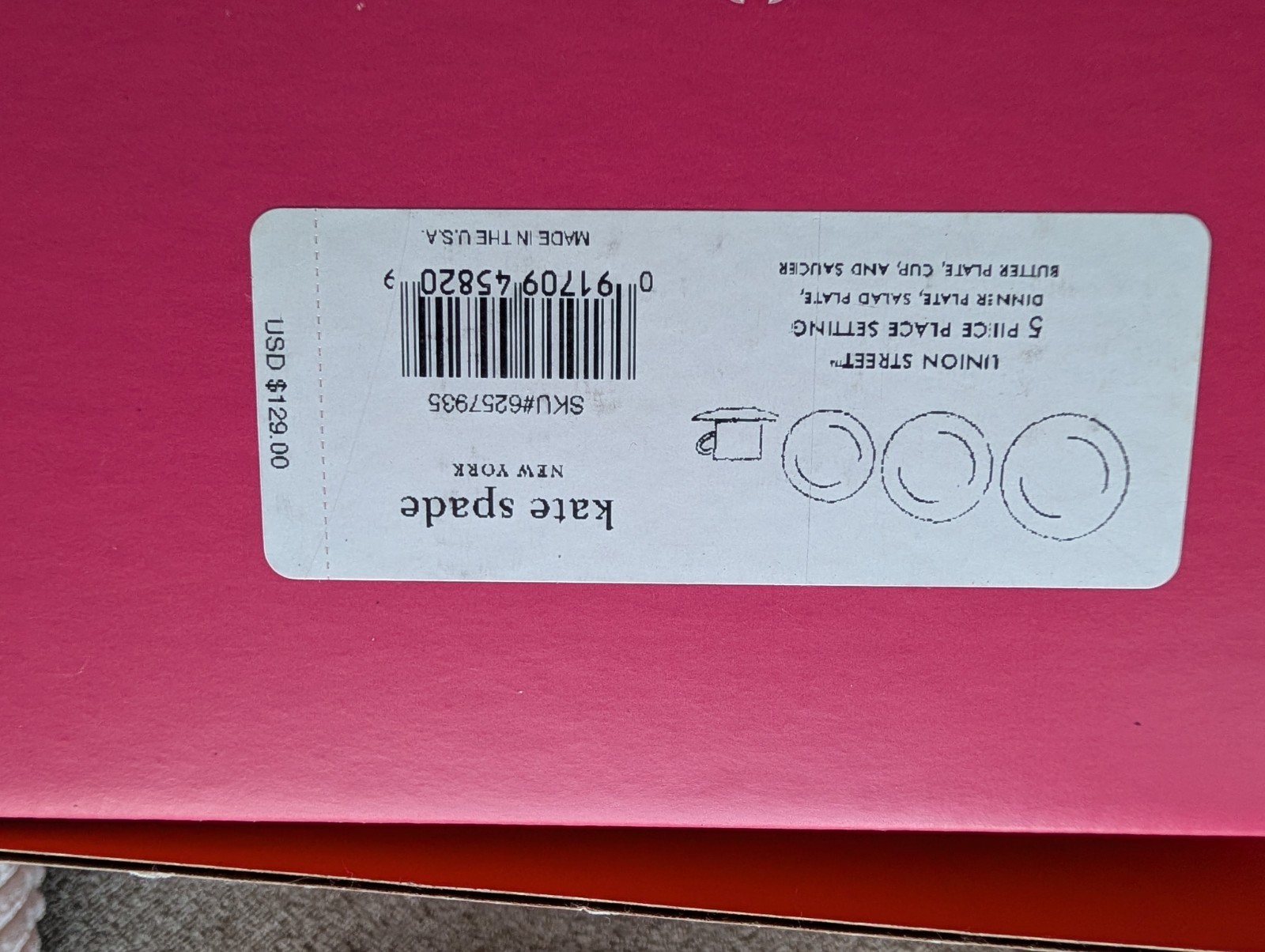 Kate Spade Lenox “Union Street” 20-Piece Dinnerware Set – 5 Piece Place Set New! thumbnail 4