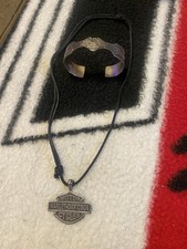Bracelet manchette vintage années 90 Harley Davidson mexicain argent sterling AVEC PENDENTIF !