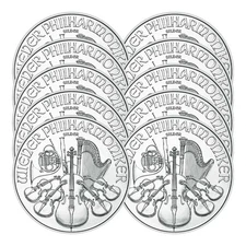 2026 1 oz Austrian .999 Fine Silver Philharmonic Coin (BU) Lot of 10