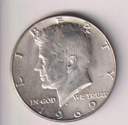 1969 D KENNEDY HALF DOLLAR SILVER .400 UNITED STATES OF AMERICA FIFTY CENTS .50¢