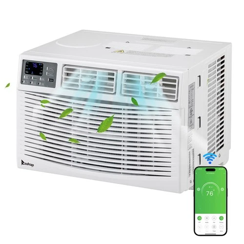 14000 BTU Window Air Conditioner Cool up to 700sp.ft w/Remote, Wifi, Install Kit