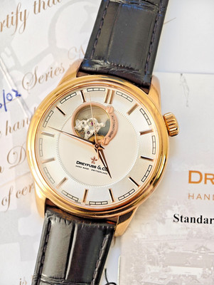 Dreyfuss & Co Seafarer Open Heart Classic Automatic Swiss 50m Gold Plated - 42mm
