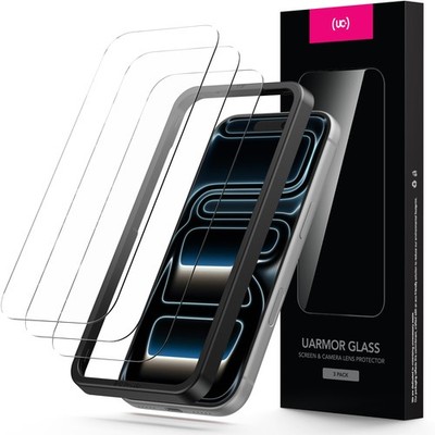 Upcommon UARMOR Glass 3 Pack Screen Protector for iPhone 17 Pro Max, Clear 