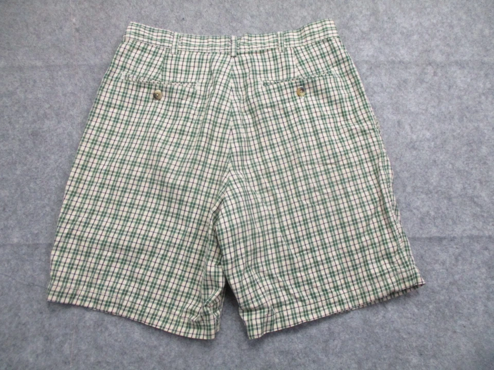 Pantalones Cortos Lands End Para Hombres 32 Chinos Plisados Verdes Adultos DE COLECCIÓN Hechos en EE. UU. Foto 4 de 4