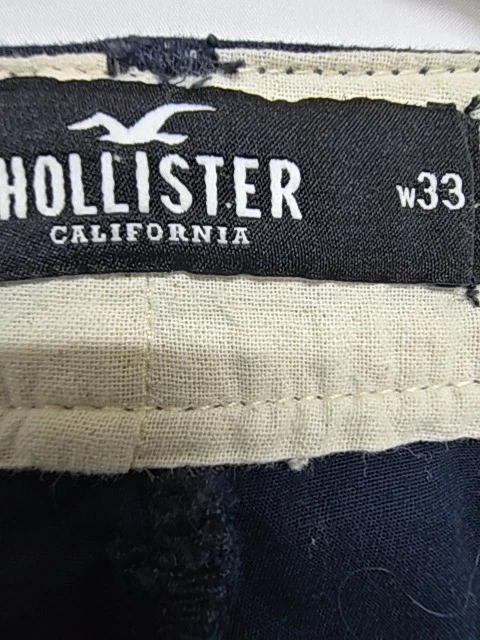 Short chino homme Hollister bleu marine W33 en toile de coton régulière poche... - Photo 4/4