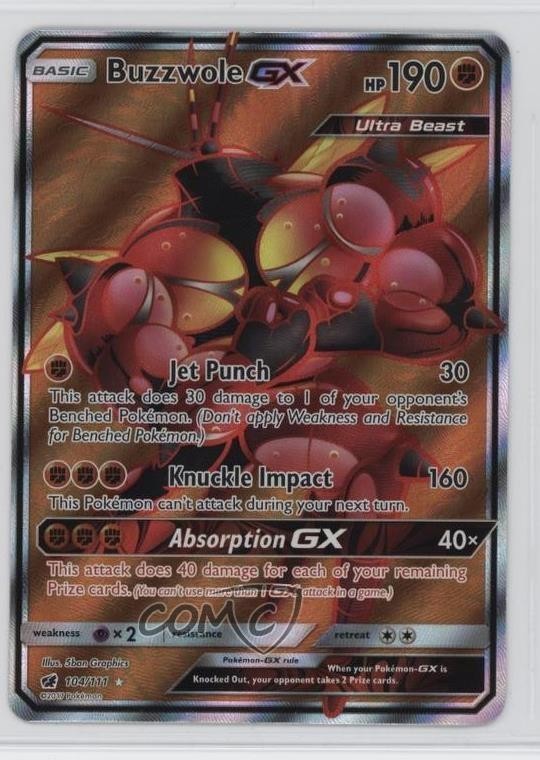 Full Art - Buzzwole GX Pokémon Sun & Moon Crimson Invasion #104