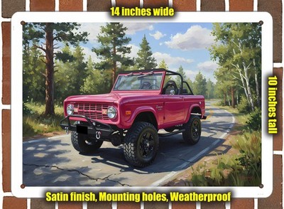 Metal Sign - 1966 Ford Bronco 5 Oil Painting - 14x10