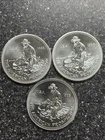 Lot of Three 1985 Engelhard 1oz Silver American Prospector Rounds