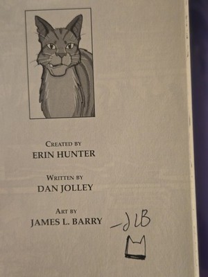 Warrior Cats James L Barry Signed Autograph Super Edition Tigerheart's Shadow 