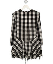 ASOS Black & White Dropped Waist Mini Dress With Distressed Hem UK 6