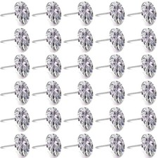 30Pcs 25mm Rhinestone Sew Buttons Diamond Clear Crystal Upholstery Nails
