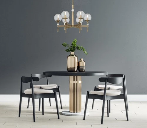 Minka Lavery 1336 Populuxe 6 Light 28"W Globe Chandelier - Oxidized Aged Brass - Picture 10 of 10