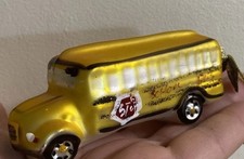 Vg Thomas Pacconi Blown Glass Christmas School Bus Ornament Yellow