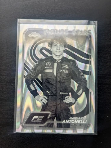 ANDREA KIMI ANTONELLI 1ST 2024 Topps Chrome F1 F2 #22 Black &amp; White Raywave