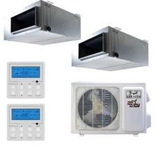 30,000 BTU 21 SEER Stealth Comfort Designer Tri Zone Concealed Duct Mini Spli...