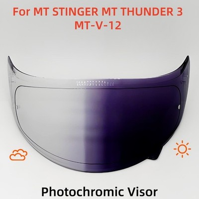 Photochromic Visor For MT STINGER MT THUNDER 3 MT-V-12 Motorcycle Helmet Shield