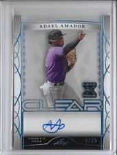 2022 Leaf Trinity Clear Adael Amador Platinum Foil Auto XRC 8/25 Rockies