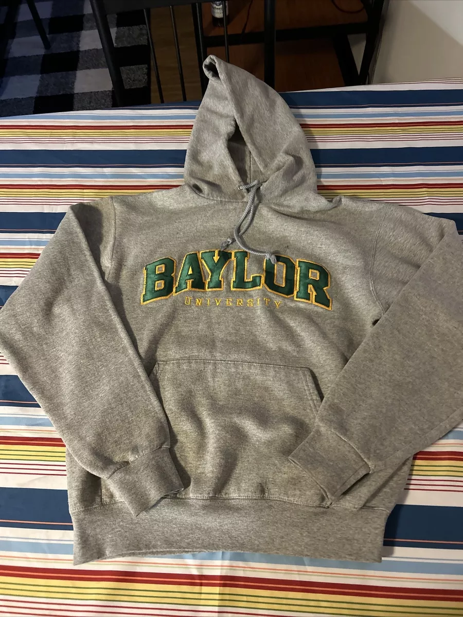 Vintage Champion Embroidered Baylor University Gray Pullover Hoodie Sz S