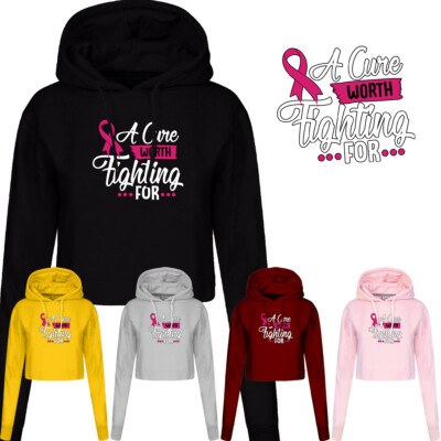 A Cure Worth Fighting For Ladies Hoody Breast October Awareness Damen Hoodie