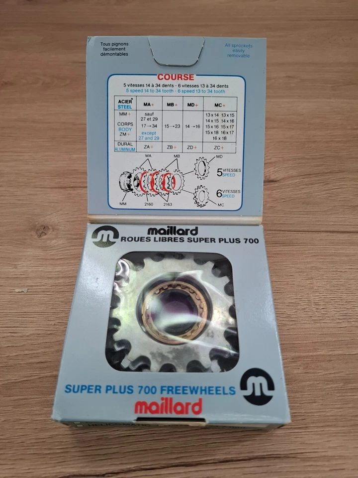 Запчасти для ретро-велосипедов новые в коробке новые из старых запасов Maillard 700 Super Plus колесо свободного хода — 6 скоростей 16T-21T - Изображение 3 из 4