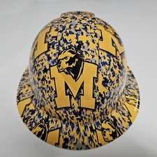 full brim hard hat custom hydro dipped IN MICHIGAN WOLVERINES CAMO NEW
