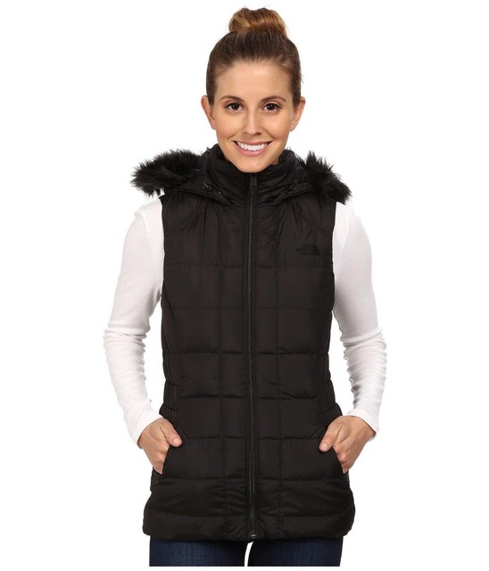 THE NORTH FACE WOMENS GOTHAM VEST HOODED INSULATED 550 DOWN BLACK JACKET M NEW eBay