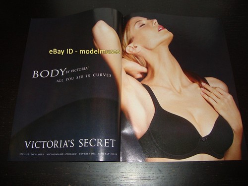 Vintage VICTORIA'S SECRET 3-seitiger DRUCK AD Herbst 1999 LAETITIA CASTA Heidi Klum - Bild 2 von 2