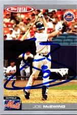 Joe McEwing autographed baseball card New York Mets 2004 Topps Total Silver #346