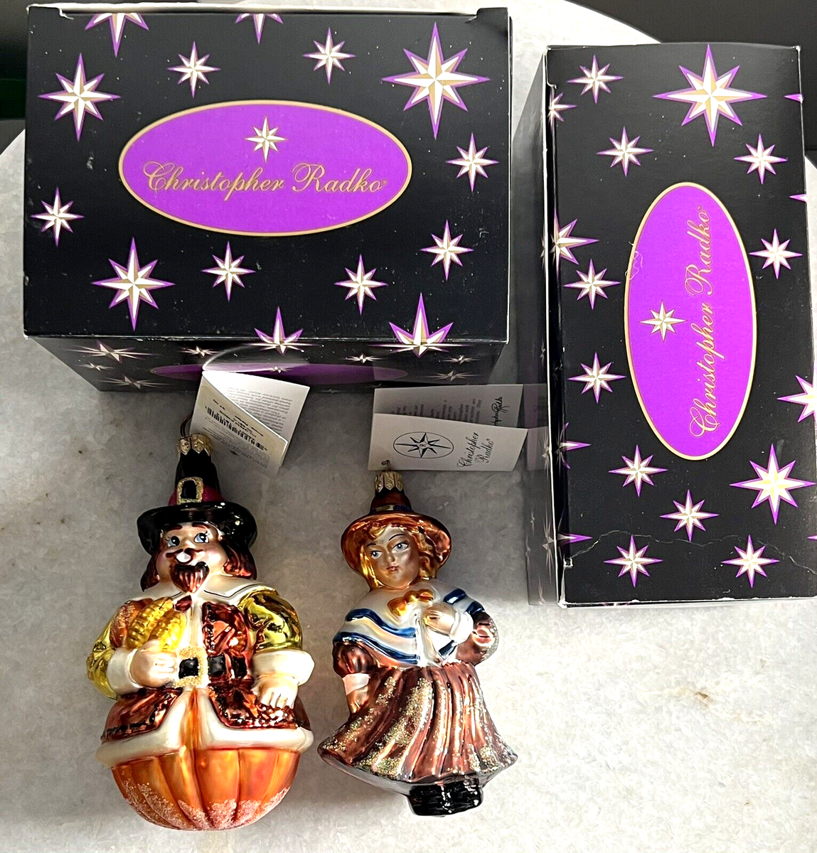 【misen2014 さま】ornament ❀ まん丸キュートな ヒヨコさん RADKO DEVIL ORNAMENT Vintage Retired Glass Orange Pumpkin Head