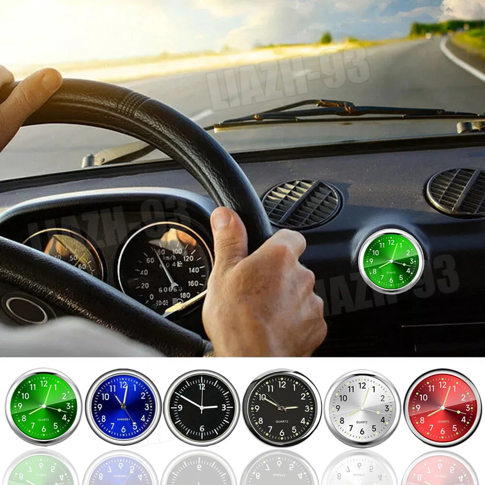 Pocket Mini Luminous Quartz Analog Watches Stick-On Clock For Car Home Boat - Image 4 of 4