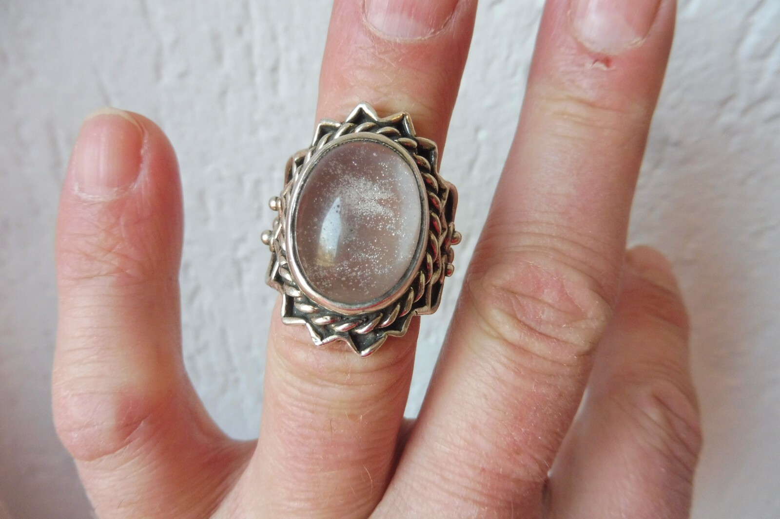 Beautiful, solid, large, old ring, 925 silver wit… - image 5