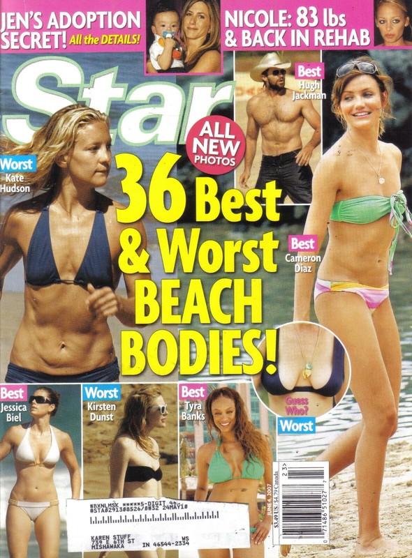 STAR MAGAZINE 6-4-07 CAMERON DIAZ, HUGHJACKMAN, NICOLE RICHIE, BEACH BODIES